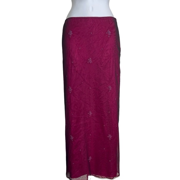 Vintage 90s Delias Embroidered Jeweled Maxi Skirt Size 7/8 - Picture 9 of 10